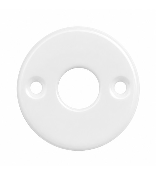 White porcelain escutcheon with hole