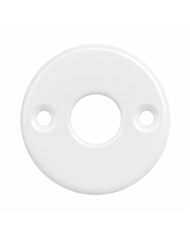 White porcelain escutcheon with hole