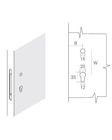 VERUM Atlanta door handle, very discreet - designer handle