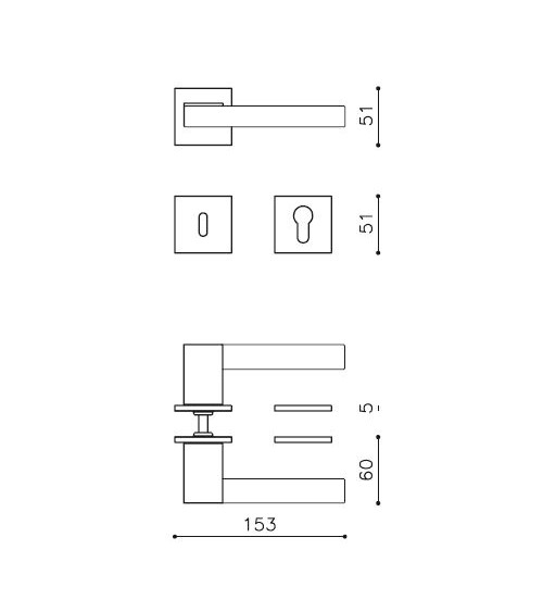 Modern OLIVARI ICE CUBE brass door handle - design handle