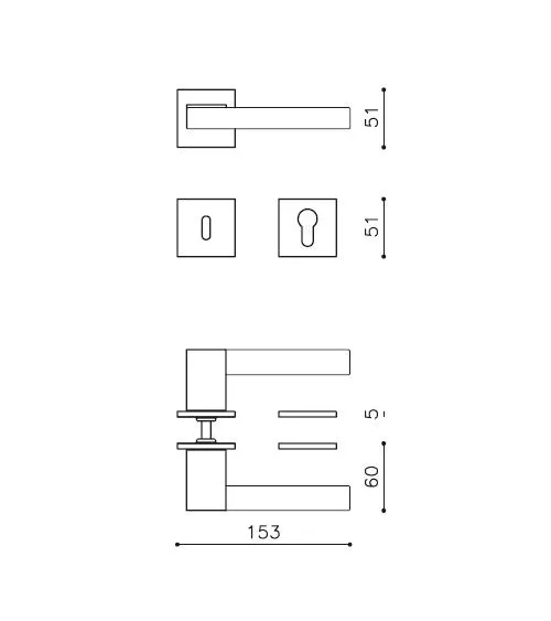 Modern OLIVARI ICE CUBE brass door handle - design handle