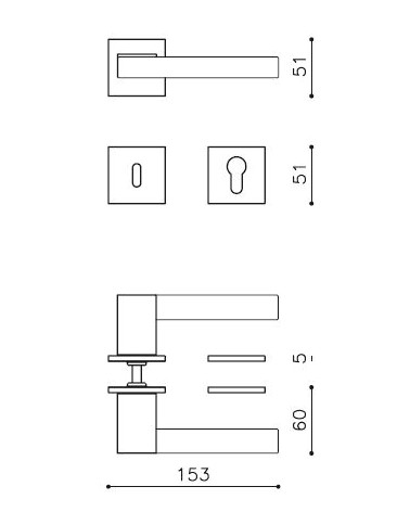 Modern OLIVARI ICE CUBE brass door handle - design handle