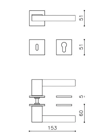 Modern OLIVARI ICE CUBE brass door handle - design handle