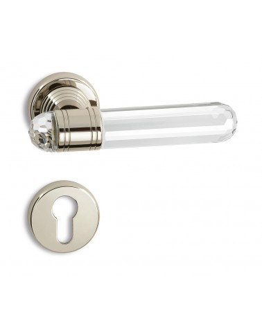 Modern Timeless Diamante door handle in brass and crystal - design handle