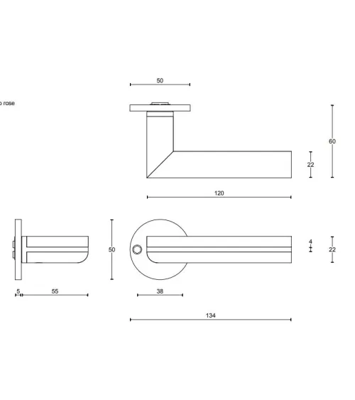 Real wood door handle, Formani TWO - designer handle