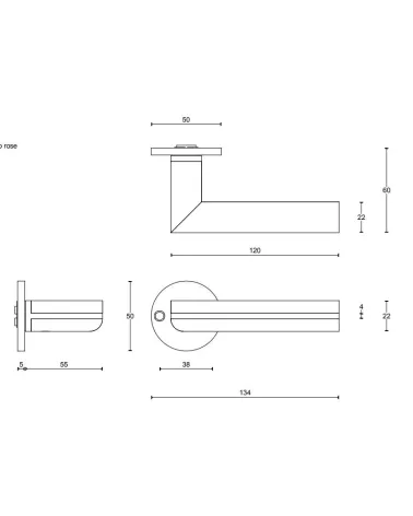 Real wood door handle, Formani TWO - designer handle