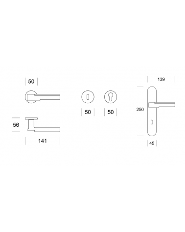Ento Robot door handle with dimensions