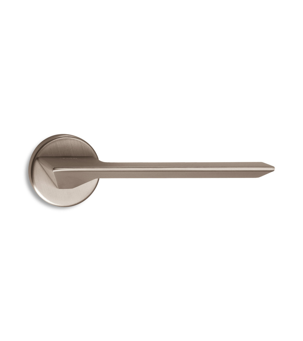Satin nickel Ento Cedro door handle designer handle