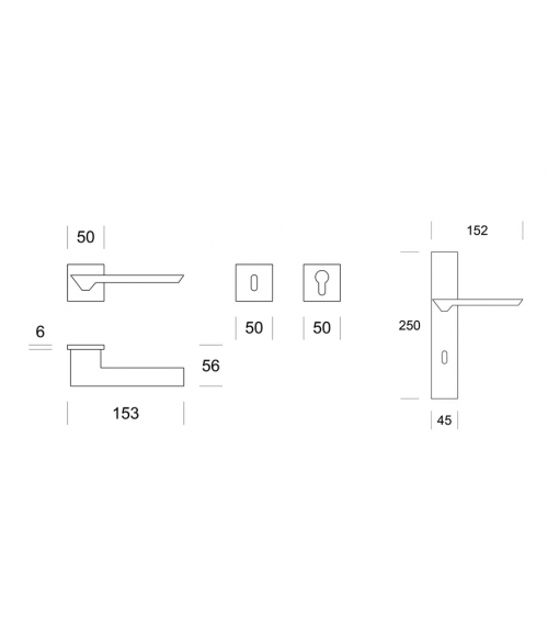 Satin Chrome ENTO CEDRO SQ door handle