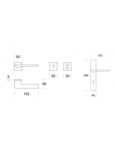 Satin Chrome ENTO CEDRO SQ door handle