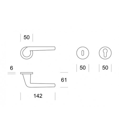 Satin chrome door handle ENTO LIFT