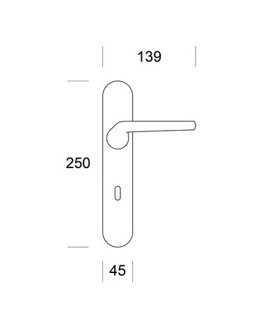 Satin chrome door handle ENTO LIFT