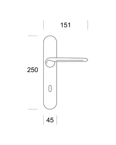 Ento Elan door handle with dimensions