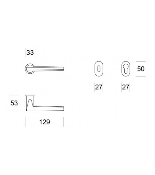 Polished chrome Ento Pilot C3 door handle design hardware