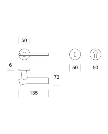 Ento Wing modern door handle with legend