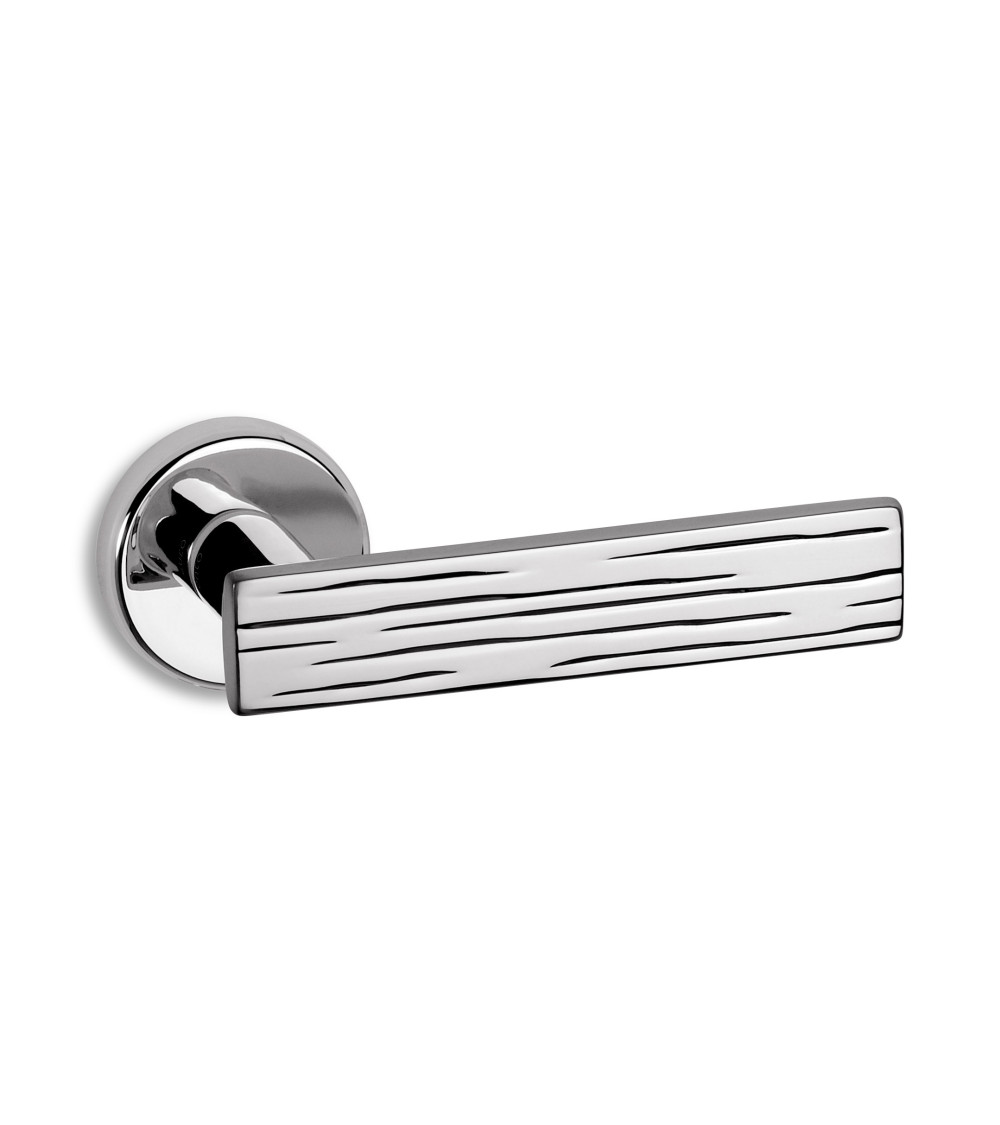 Polished chrome Ento Wood door handle design handle