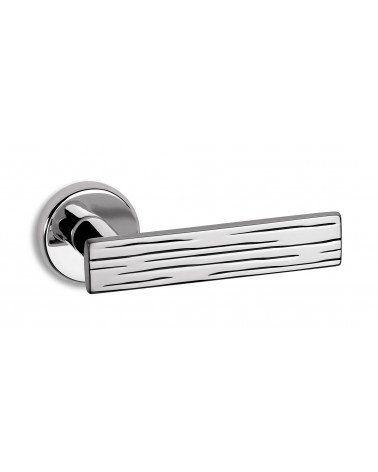 Polished chrome Ento Wood door handle design handle