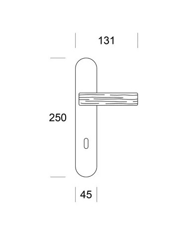Ento Wood door handle with dimensions