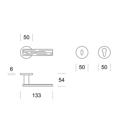 Satin chrome Ento Wood door handle design handle