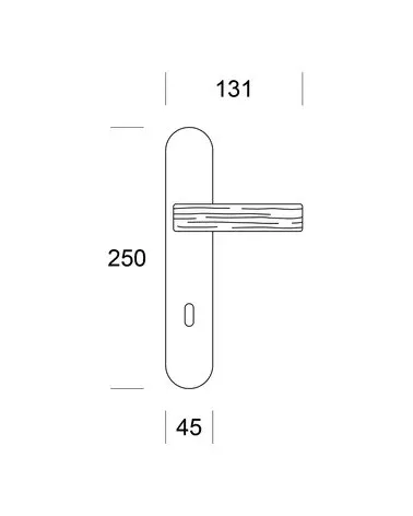 Original Ento Wood door handle with dimensions