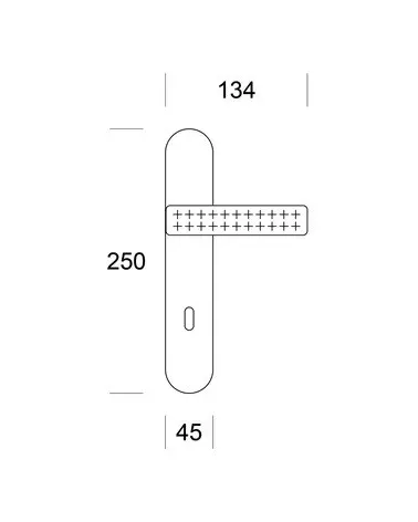 Modern textured door handle Ento Mabelle with dimensions