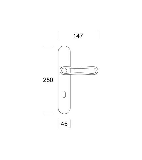 Polished chrome door handle Ento Infinito designer handle