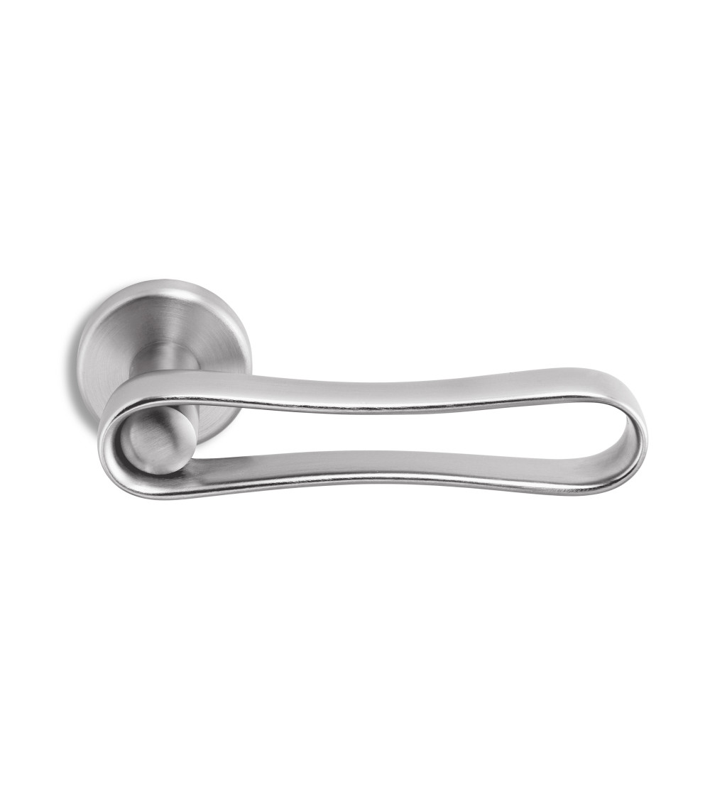 Satin chrome door handle Ento Infinito designer handle