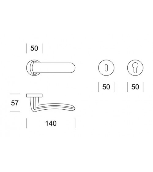 Polished Chrome door handle ENTO WAVE