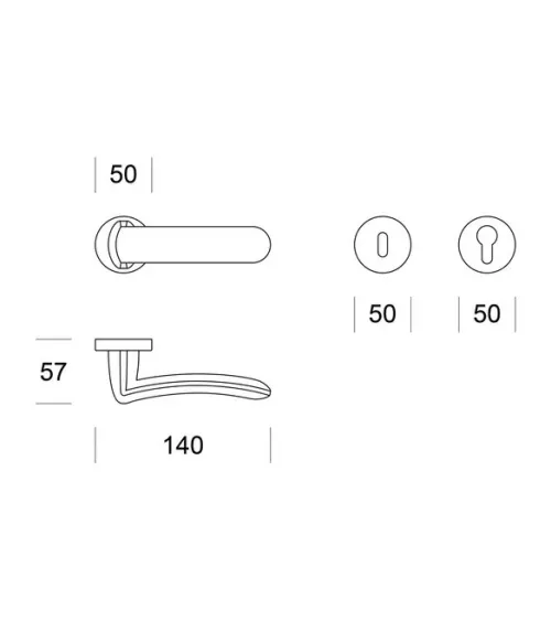 Satin Chrome door handle ENTO WAVE
