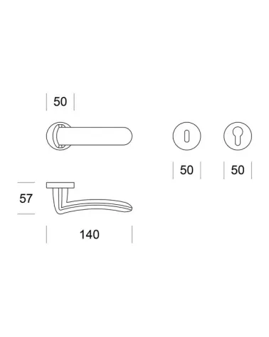 Satin Chrome door handle ENTO WAVE