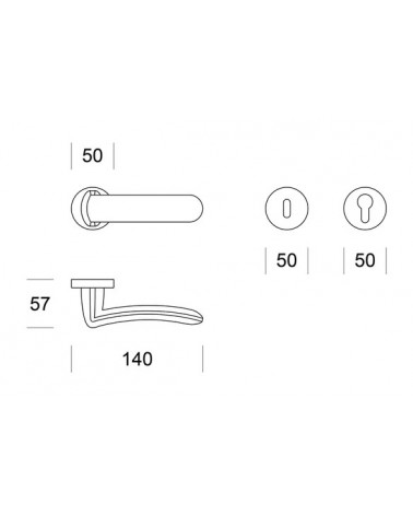 Modern door handle ENTO WAVE