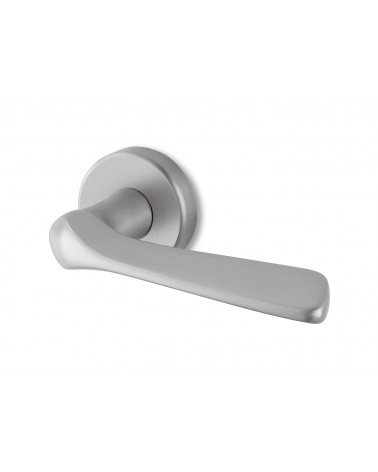 Satin chrome door handle Ento Dafne designer handle