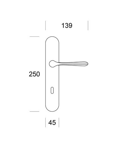Ento Dafne door handle with dimensions