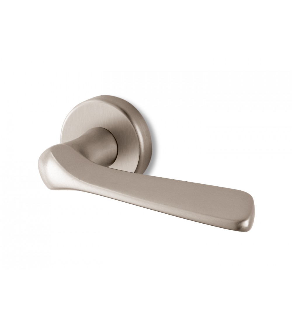 Satin nickel door handle Ento Dafne designer handle