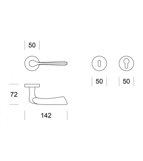 Modern door handle Ento Dafne designer handle