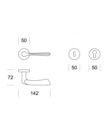 Modern door handle Ento Dafne with legend