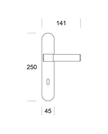 Ento Ghost door handle with dimensions