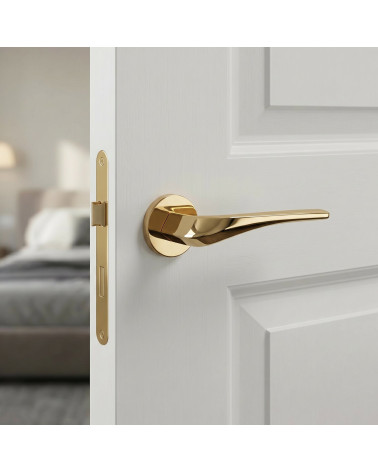 Polished gold door handle DALIA