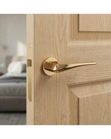 Polished gold door handle DALIA
