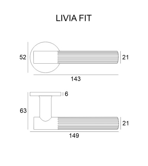 Modern style door handle LIVIA designer handle