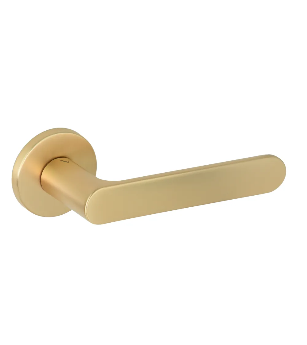 Satin gold door handles Creo