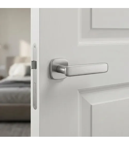 Satin chrome door handle FLOW design handle