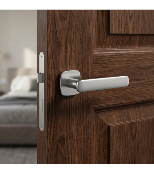 Satin chrome door handle FLOW design handle