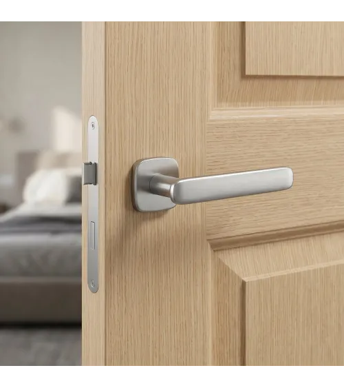 Satin chrome door handle FLOW design handle