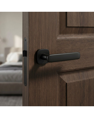 Black finish door handle FLOW rounded square