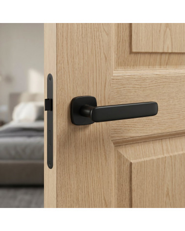 Black finish door handle FLOW rounded square