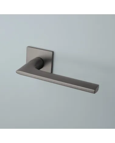 Modern door handle SALVIA design handle colour 2 fitted on a door