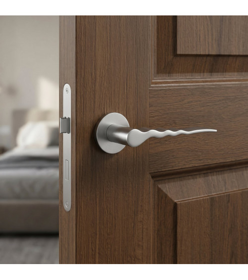 Satin chrome door handle Ento Flow C3 design handle