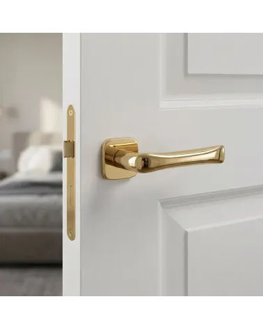Polished gold finish door handle FOLD
