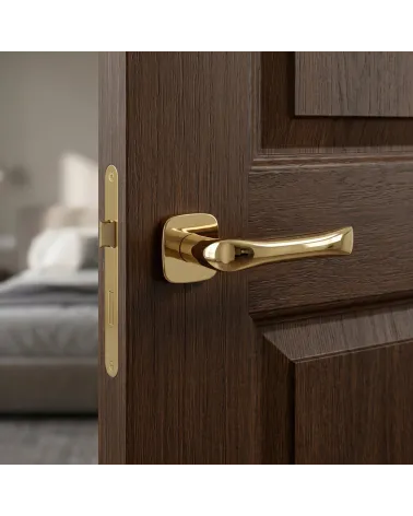 Polished gold finish door handle FOLD